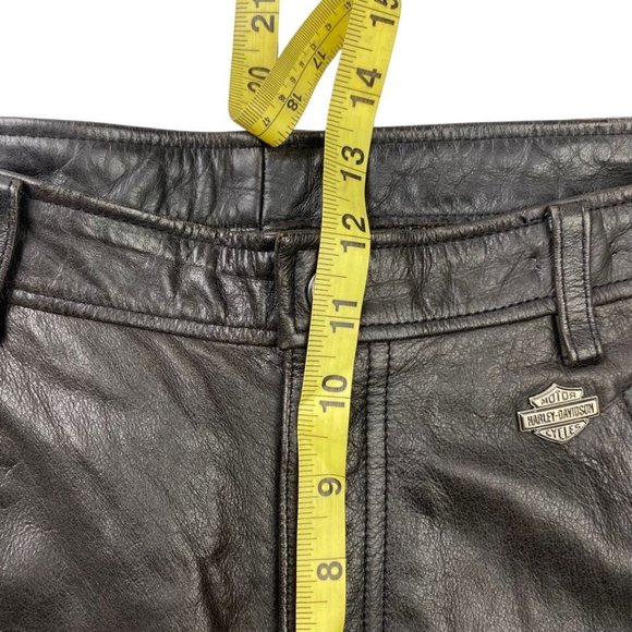 Harley Davidson Womens Genuine Leather Pants Trousers Riding Motorcycle 42/14 - Picture 9 of 10
